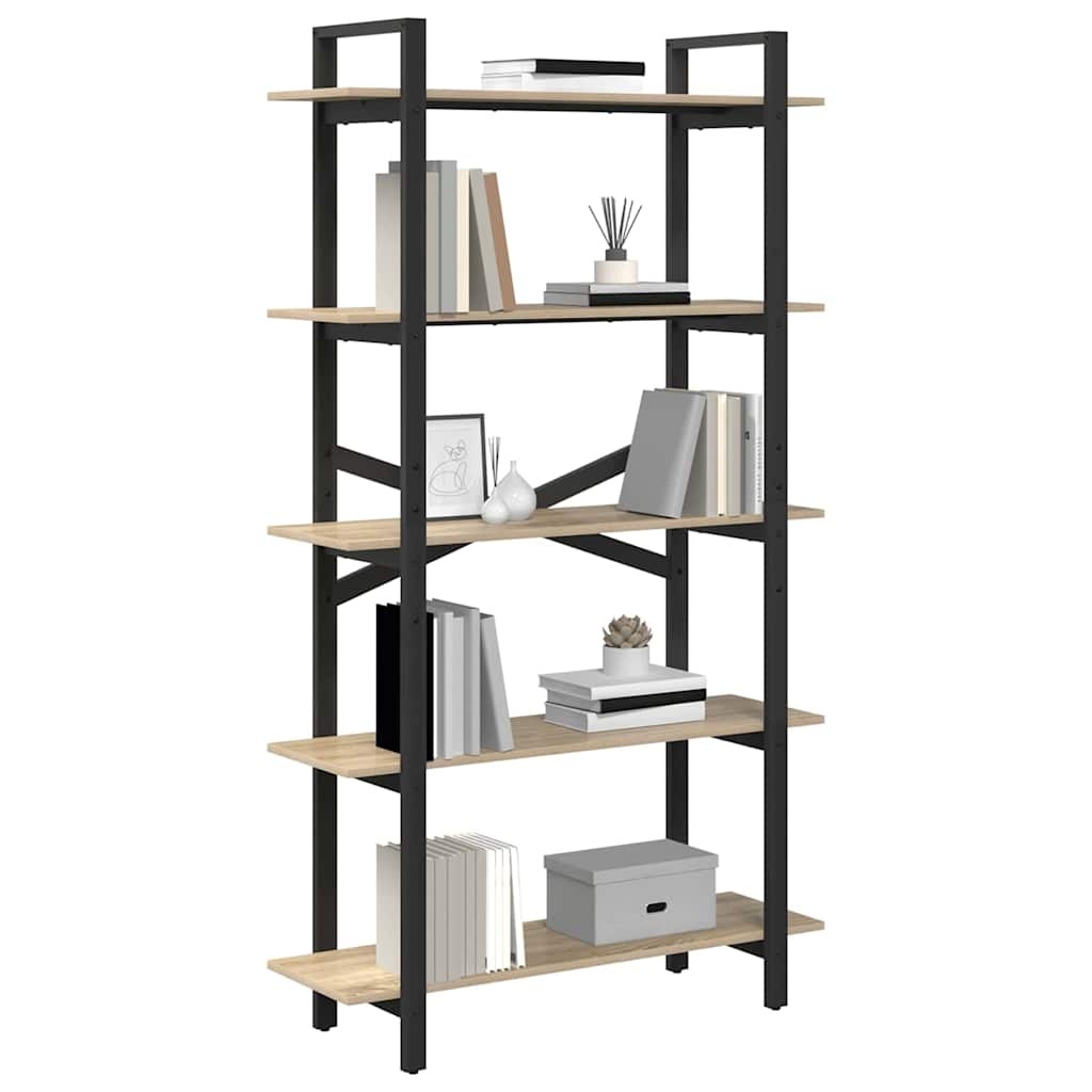VidaXL Boekenkast Sonoma Eiken 100 x 33,5 x 178 cm Bewerkt hout