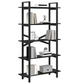 VidaXL Boekenkast Zwart Eiken 100 x 33,5 x 178 cm Bewerkt hout