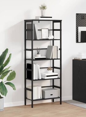 VidaXL Boekenkast Zwart Eiken 60 x 29,5 x 149 cm Bewerkt hout