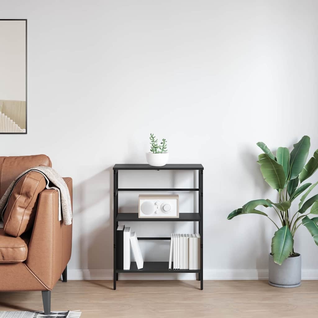 VidaXL Boekenkast Zwart Eiken 60 x 29,5 x 81 cm Bewerkt hout