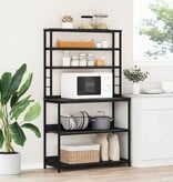 VidaXL Keukenplank Zwart Eiken 100 x 40 x 168 cm Bewerkt hout