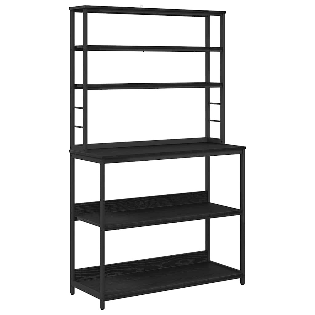 VidaXL Keukenplank Zwart Eiken 100 x 40 x 168 cm Bewerkt hout