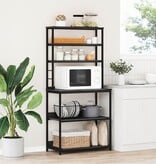 VidaXL Keukenplank Zwart Eiken 80 x 40 x 168 cm Bewerkt hout