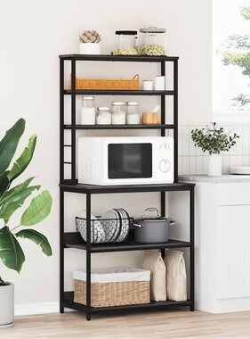 VidaXL Keukenplank Zwart Eiken 80 x 40 x 168 cm Bewerkt hout