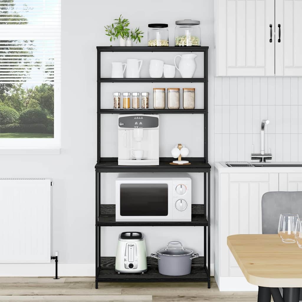 VidaXL Keukenplank Zwart Eiken 80 x 40 x 168 cm Bewerkt hout