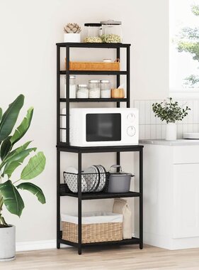 VidaXL Keukenplank Zwart Eiken 60 x 40 x 168 cm Bewerkt hout