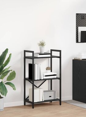 VidaXL Boekenkast Zwart Eiken 56 x 34 x 96 cm Bewerkt hout