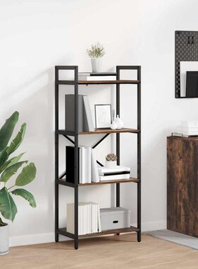 VidaXL Boekenkast Gerookt eiken 56 x 34 x 133,5 cm Bewerkt hout