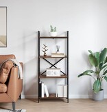 VidaXL Boekenkast Gerookt eiken 56 x 34 x 133,5 cm Bewerkt hout