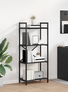 VidaXL Boekenkast Zwart Eiken 56 x 34 x 133,5 cm Bewerkt hout