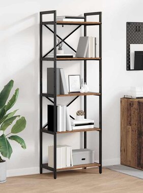 VidaXL Boekenkast Oud Hout 56 x 34 x 171 cm Bewerkt hout