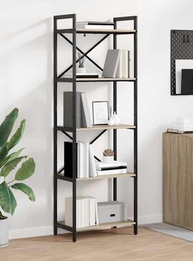 VidaXL Boekenkast Sonoma Eiken 56 x 34 x 171 cm Bewerkt hout