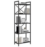 VidaXL Boekenkast Zwart Eiken 56 x 34 x 171 cm Bewerkt hout