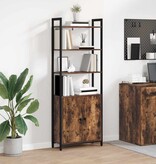 VidaXL Boekenkast Gerookt eiken 60 x 24 x 161 cm Bewerkt hout