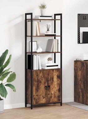 VidaXL Boekenkast Gerookt eiken 60 x 24 x 161 cm Bewerkt hout