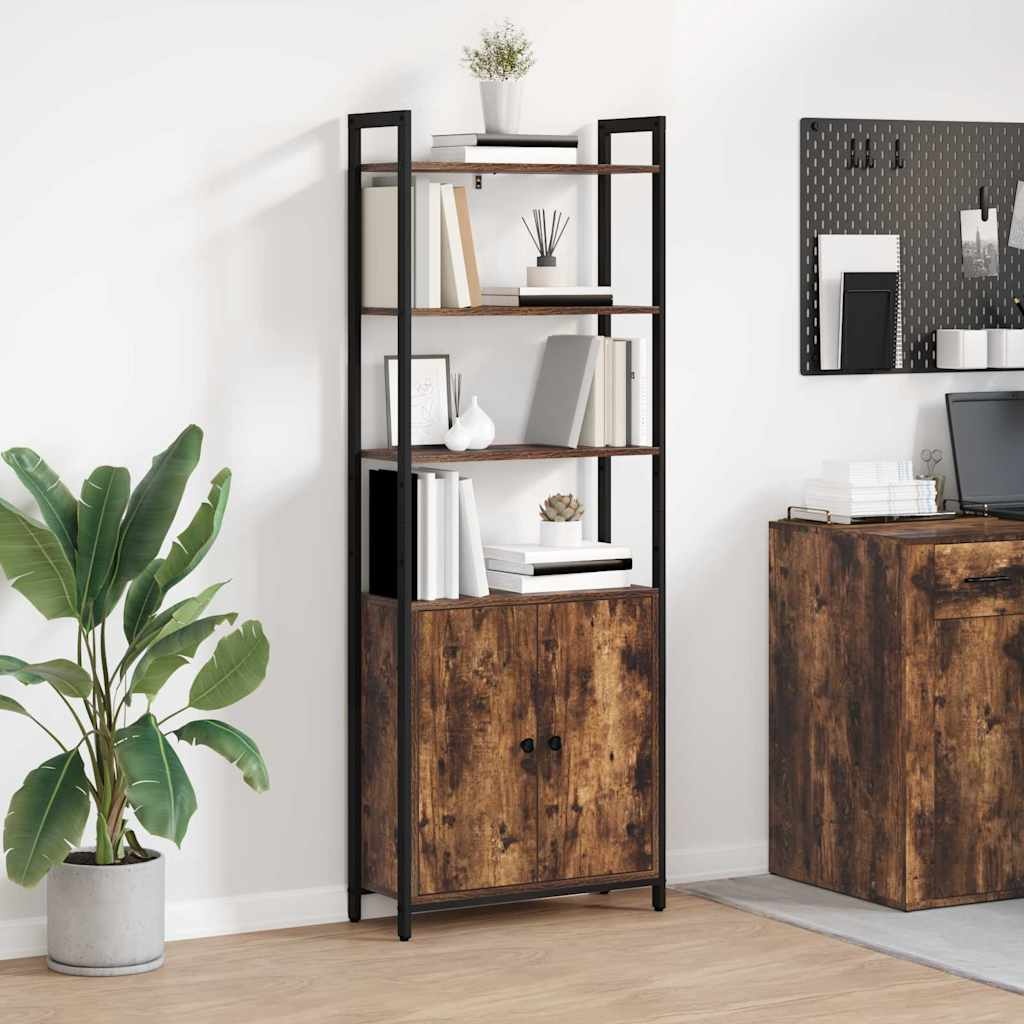 VidaXL Boekenkast Gerookt eiken 60 x 24 x 161 cm Bewerkt hout