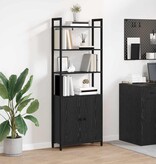 VidaXL Boekenkast Zwart Eiken 60 x 24 x 161 cm Bewerkt hout