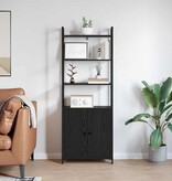 VidaXL Boekenkast Zwart Eiken 60 x 24 x 161 cm Bewerkt hout