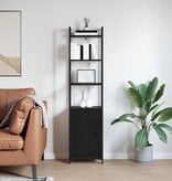 VidaXL Boekenkast Zwart Eiken 40 x 24 x 161 cm Bewerkt hout