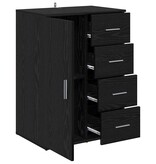 VidaXL Dressoir met lade Zwart Eiken 59 x 39 x 80 cm Bewerkt hout