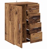 VidaXL Dressoir met lade Oud Hout 59 x 39 x 80 cm Bewerkt hout