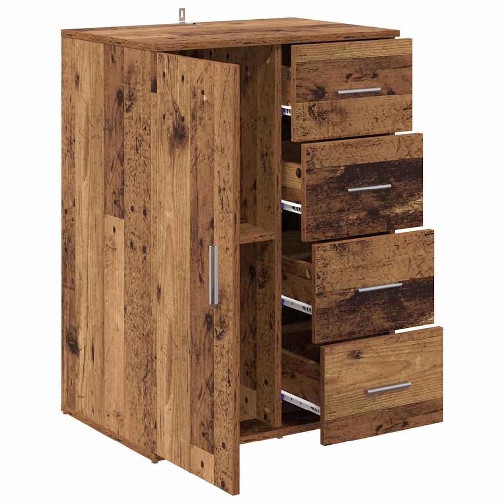 VidaXL Dressoir met lade Oud Hout 59 x 39 x 80 cm Bewerkt hout
