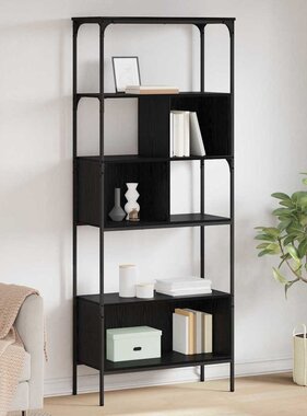 VidaXL Boekenkast Zwart Eiken 76 x 33 x 188,5 cm Bewerkt hout
