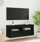 VidaXL TV Wandkast Zwart Eiken 100 x 30 x 40 cm Bewerkt hout