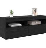 VidaXL TV Wandkast Zwart Eiken 100 x 30 x 40 cm Bewerkt hout