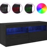 VidaXL TV Wandkast Zwart Eiken 100 x 30 x 40 cm Bewerkt hout