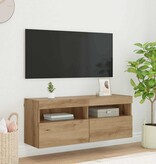 VidaXL TV Wandkast Artisan Eiken 100 x 30 x 40 cm Bewerkt hout