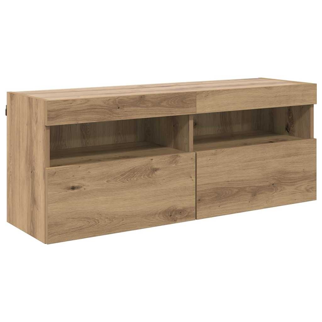 VidaXL TV Wandkast Artisan Eiken 100 x 30 x 40 cm Bewerkt hout