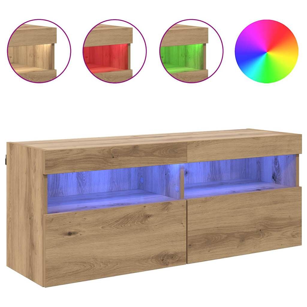 VidaXL TV Wandkast Artisan Eiken 100 x 30 x 40 cm Bewerkt hout