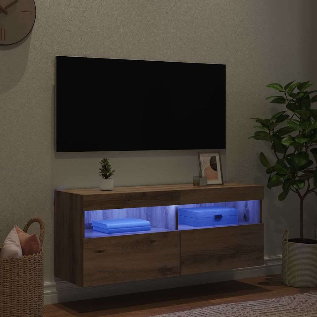 VidaXL TV Wandkast Artisan Eiken 100 x 30 x 40 cm Bewerkt hout