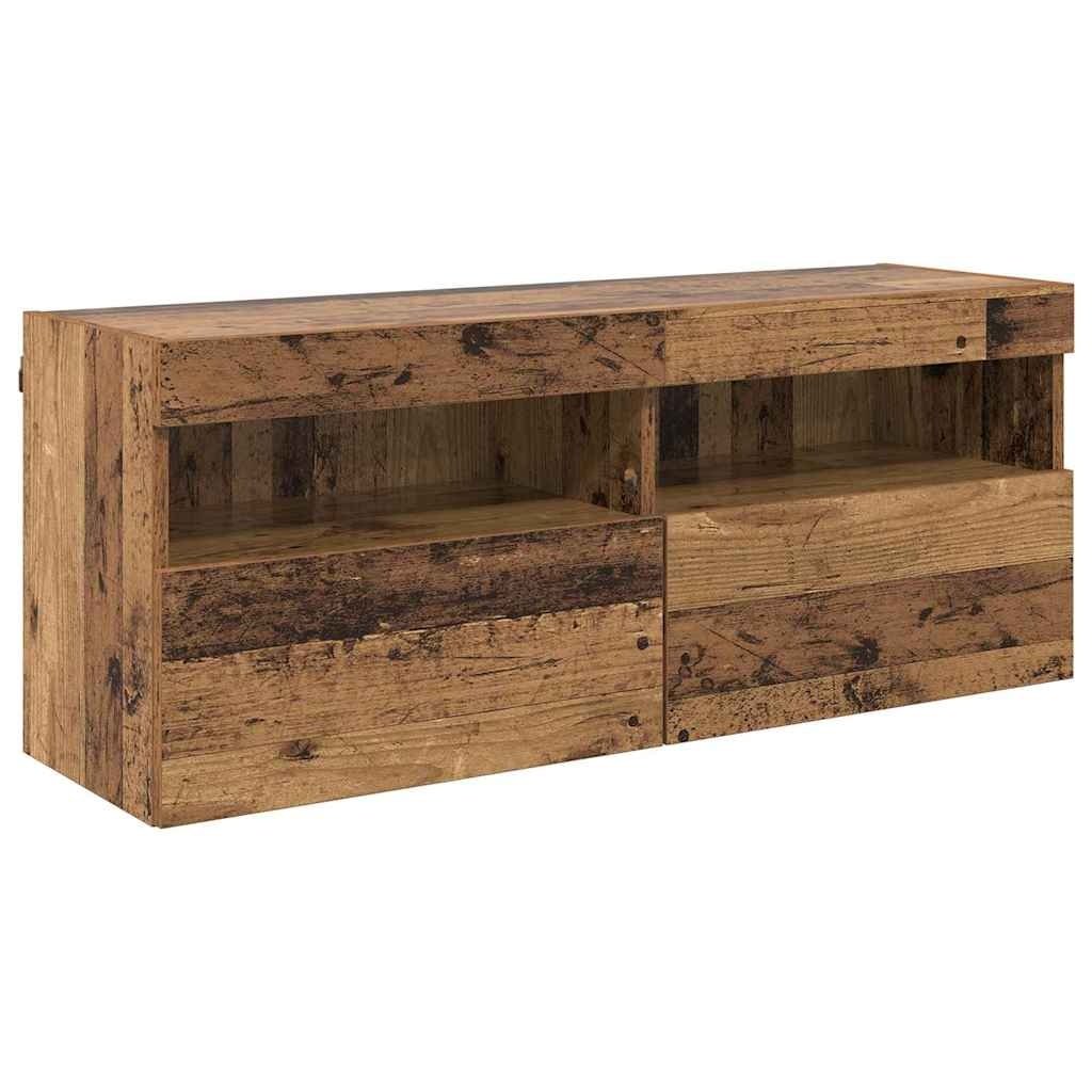 VidaXL TV Wandkast Oud Hout 100 x 30 x 40 cm Bewerkt hout