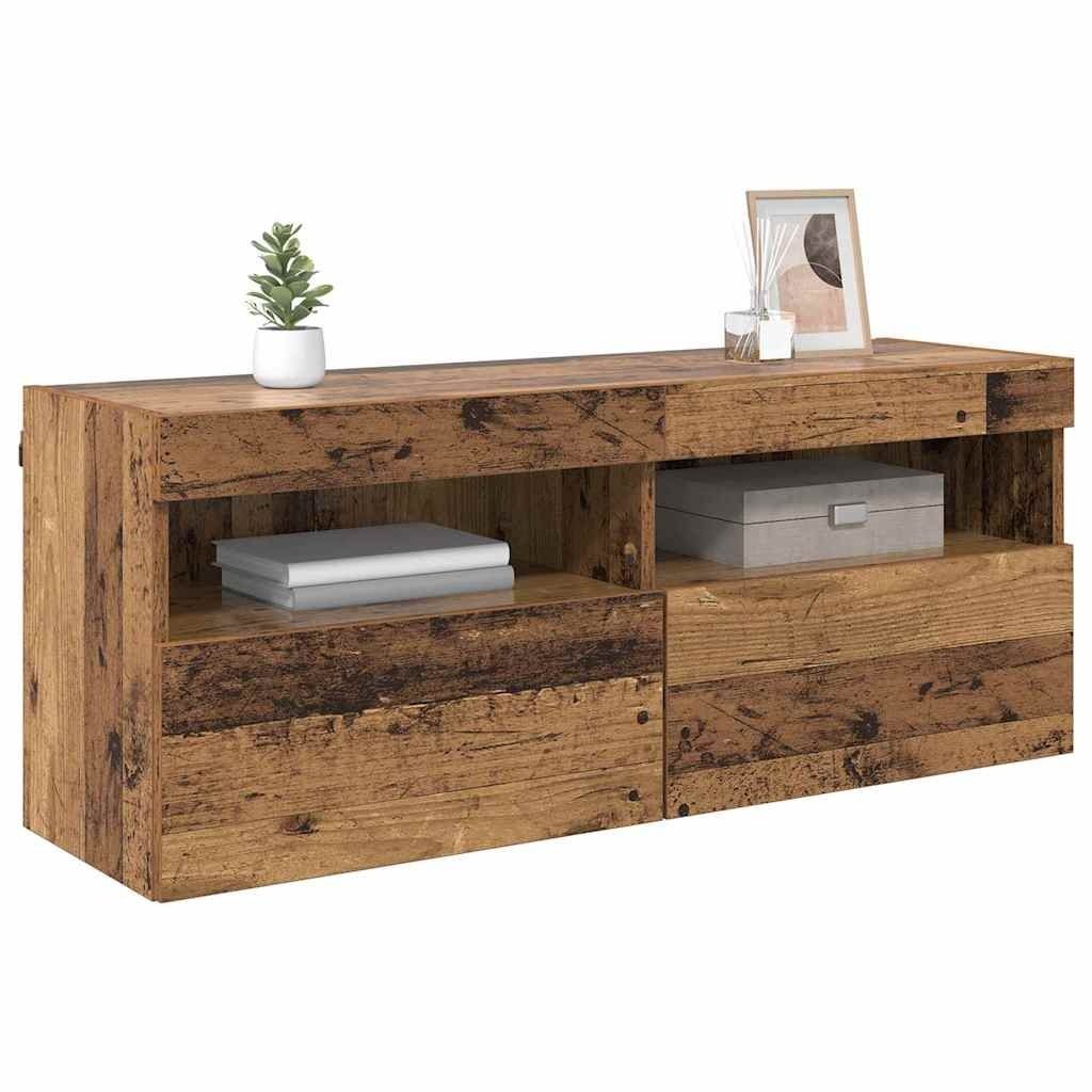 VidaXL TV Wandkast Oud Hout 100 x 30 x 40 cm Bewerkt hout