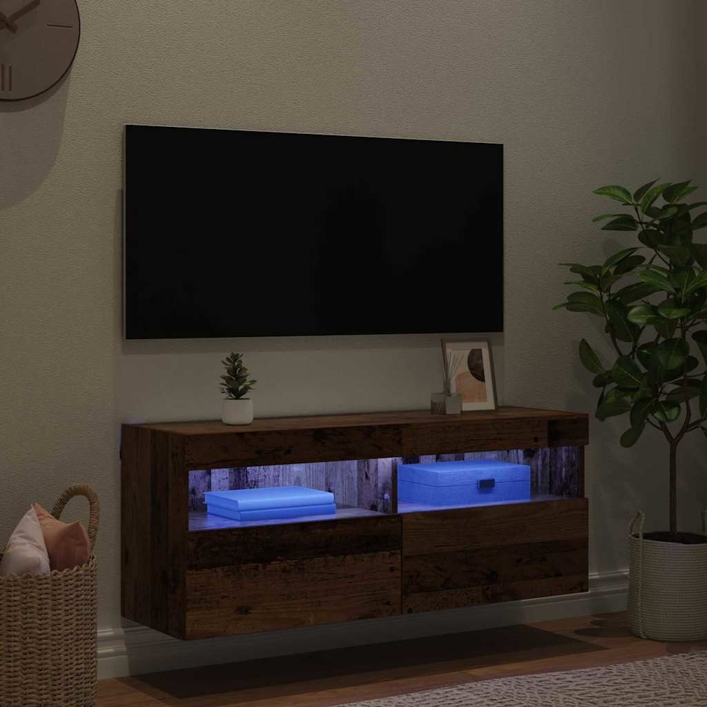 VidaXL TV Wandkast Oud Hout 100 x 30 x 40 cm Bewerkt hout