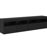 VidaXL TV Wandkasten 2 pcs Zwart Eiken 80 x 30 x 40 cm Bewerkt hout