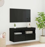 VidaXL TV Wandkast Zwart Eiken 80 x 30 x 40 cm Bewerkt hout