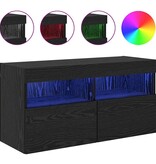 VidaXL TV Wandkast Zwart Eiken 80 x 30 x 40 cm Bewerkt hout