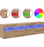 VidaXL TV Wandkasten 2 pcs Artisan Eiken 80 x 30 x 40 cm Bewerkt hout