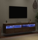 VidaXL TV Wandkasten 2 pcs Artisan Eiken 80 x 30 x 40 cm Bewerkt hout