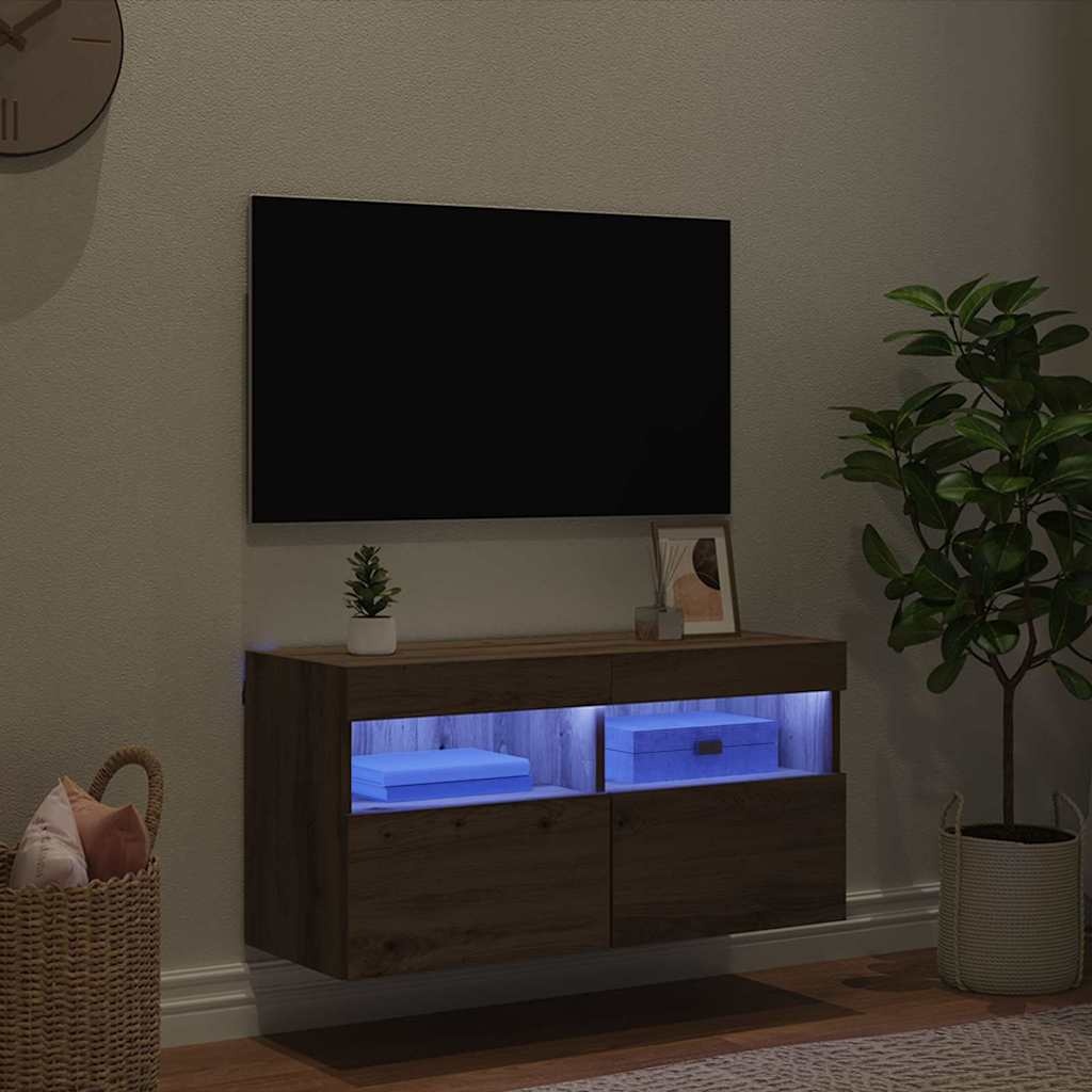 VidaXL TV Wandkast Artisan Eiken 80 x 30 x 40 cm Bewerkt hout