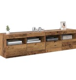 VidaXL TV Wandkasten 2 pcs Oud Hout 80 x 30 x 40 cm Bewerkt hout