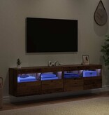 VidaXL TV Wandkasten 2 pcs Oud Hout 80 x 30 x 40 cm Bewerkt hout