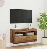 VidaXL TV Wandkast Oud Hout 80 x 30 x 40 cm Bewerkt hout