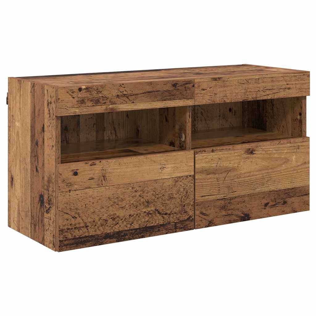 VidaXL TV Wandkast Oud Hout 80 x 30 x 40 cm Bewerkt hout
