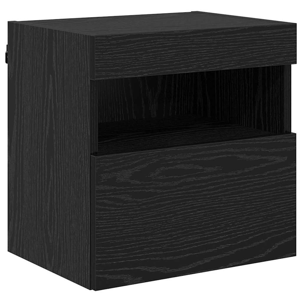 VidaXL TV Wandkasten 2 pcs Zwart Eiken 40 x 30 x 40 cm Bewerkt hout