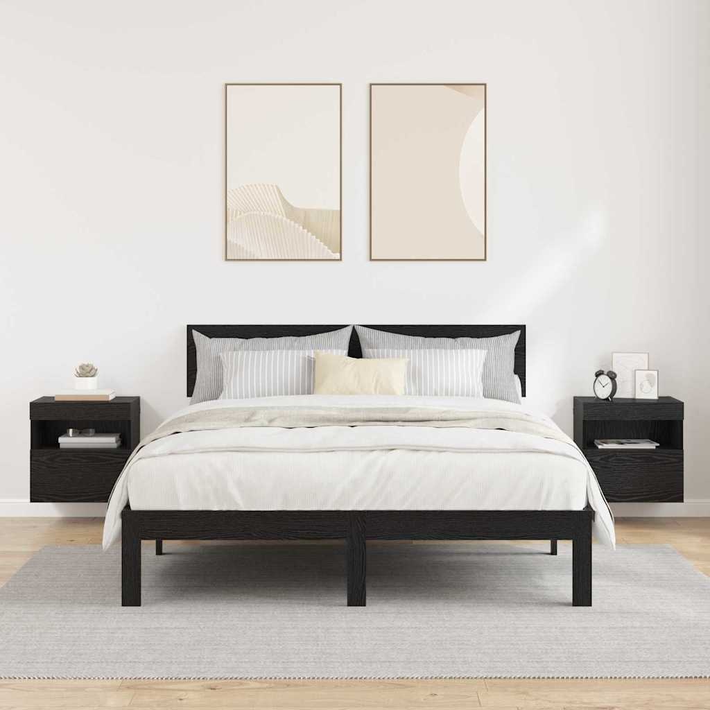 VidaXL TV Wandkasten 2 pcs Zwart Eiken 40 x 30 x 40 cm Bewerkt hout