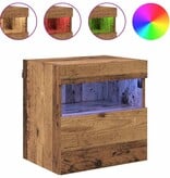 VidaXL TV Wandkasten 2 pcs Oud Hout 40 x 30 x 40 cm Bewerkt hout